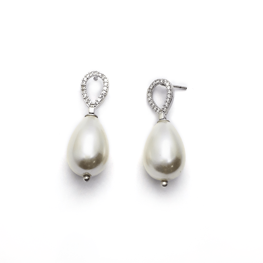 Brinco perola shell gota