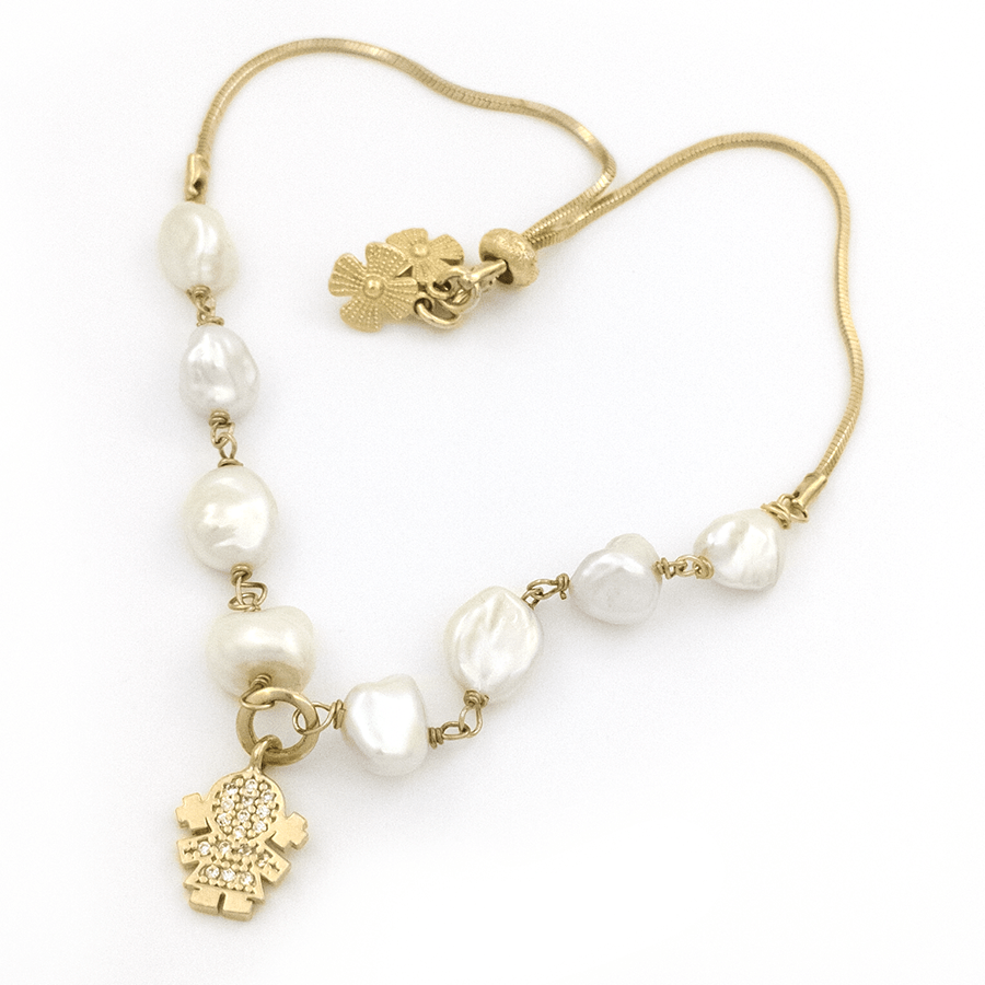 PULSEIRA COM PÉROLA NATURAL MENINO/MENINA 