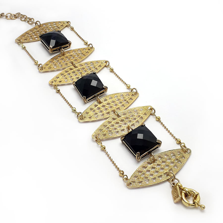 Pulseira com pedra quadrada