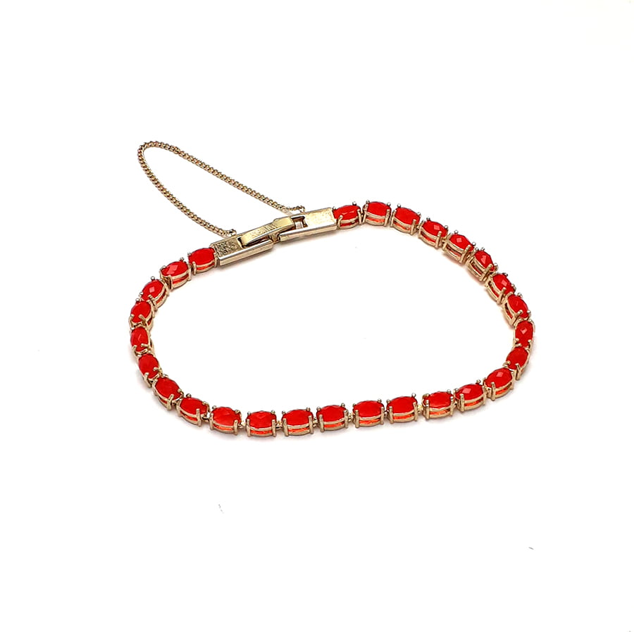 Pulseira cravejada com pedras ovais