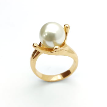ANEL COM PÉROLA DOURADO PR960