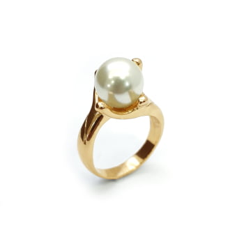 ANEL COM PÉROLA DOURADO PR960