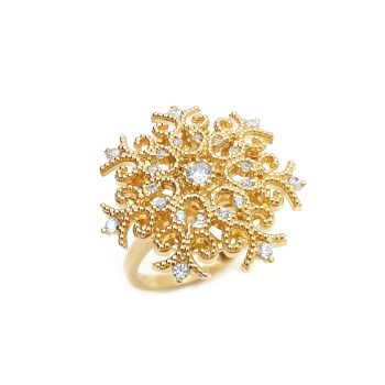 ANEL RENDADO COM BOLINHAS E ZIRCONIA