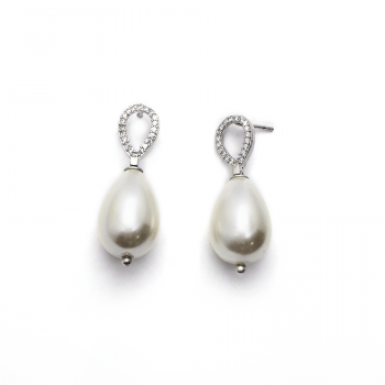 Brinco perola shell gota