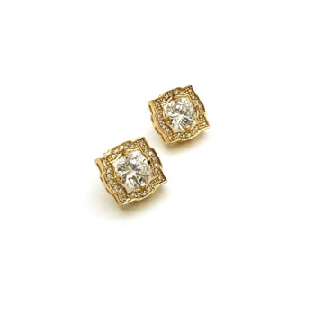 BRINCO QUADRADINHO FOLHEADO 18K