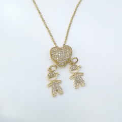 Colar coração  amor de mãe pg8579