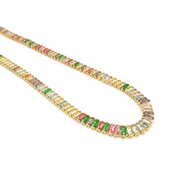 CONJUNTO RIVIERA PULSEIRA & COLAR MULTICOLORIDO