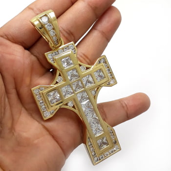 Pingente Crucifixo Cravejado 8,00cm