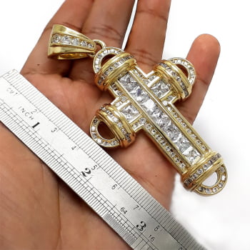 Pingente Crucifixo Cravejado 8,00cm