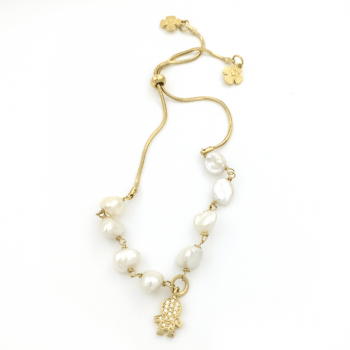 PULSEIRA COM PÉROLA NATURAL MENINO/MENINA 