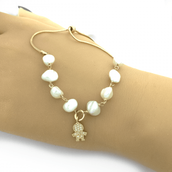 PULSEIRA COM PÉROLA NATURAL MENINO/MENINA 