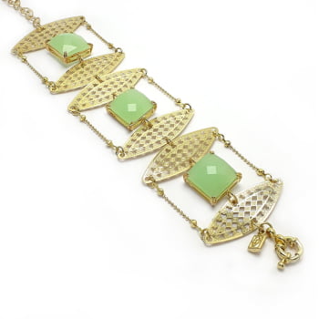 Pulseira com pedra quadrada