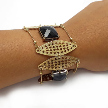Pulseira com pedra quadrada