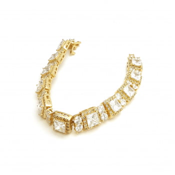 PULSEIRA COM PEDRAS QUADRADAS