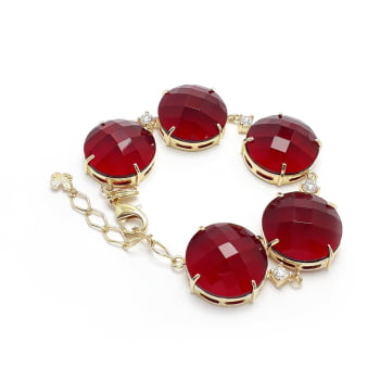 Pulseira com pedras redondas