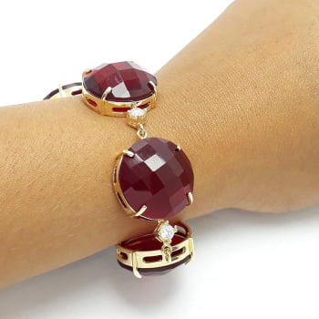 Pulseira com pedras redondas