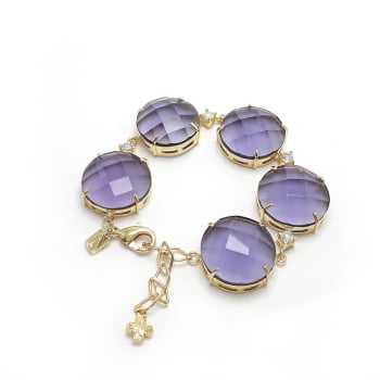 Pulseira com pedras redondas