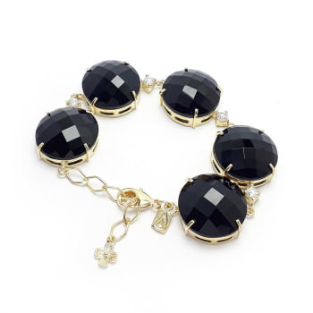Pulseira com pedras redondas