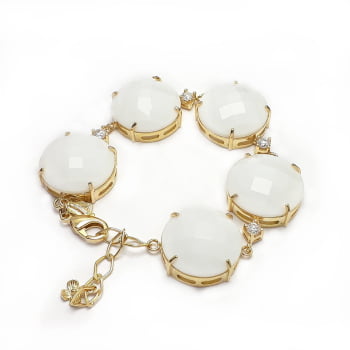 Pulseira com pedras redondas