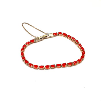 Pulseira cravejada com pedras ovais