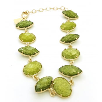 Pulseira com pedras gotas coloridas