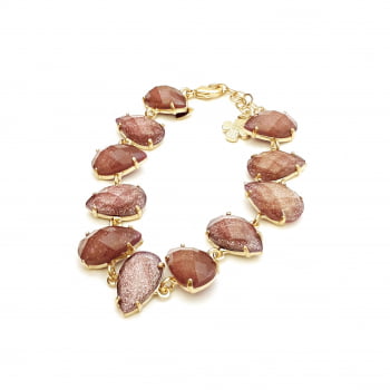 Pulseira com pedras gotas coloridas
