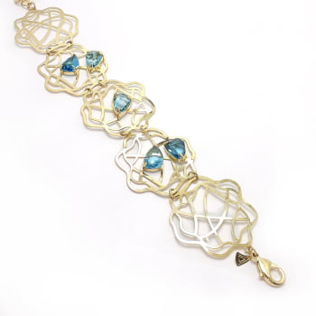 Pulseira floral com pedras