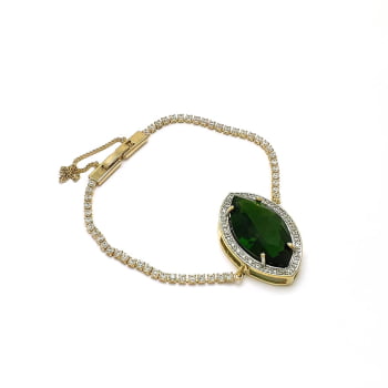 Pulseira Pedra navete cravejada