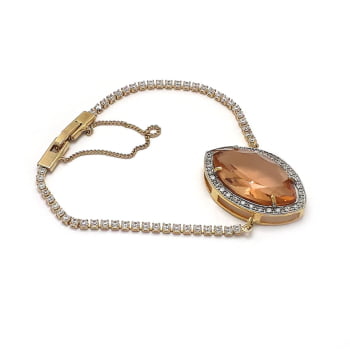 Pulseira Pedra navete cravejada