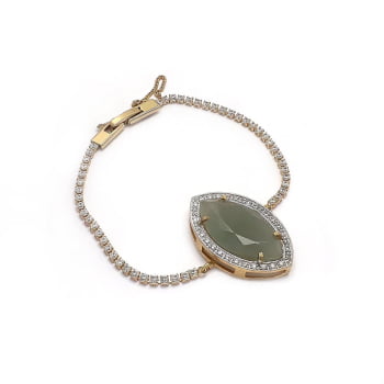 Pulseira Pedra navete cravejada
