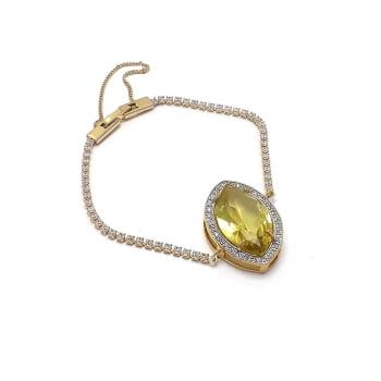Pulseira Pedra navete cravejada