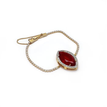 Pulseira Pedra navete cravejada
