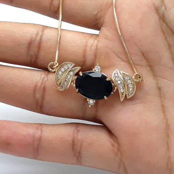 Pulseira regulável com pedras