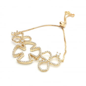 Pulseira regulável com zircônia